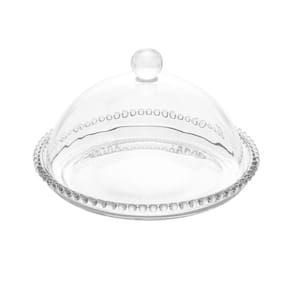 Queijeira Cristal Clear Bolinha c/Tampa Transparente 20x12cm