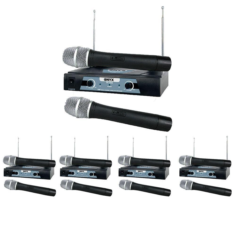 Kit 5 Microfones sem Fio TK-V202 VHF Onyx