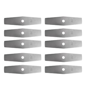 Kit 10 Facas Lâminas 2 Pontas Roçadeira 350mm furo 1" pintada 1,7mm