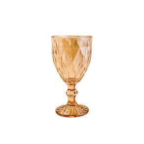 Taça para Agua de Vidro Diamond Ambar Metalizado 325ml