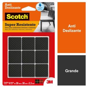 Protetor Antideslizante 3M Scotch Quadrado Preto Grande - 9 unidades
