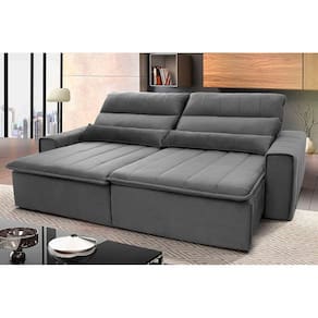 Sofa retratil e reclinavel cinza 2 50 | Casas Bahia