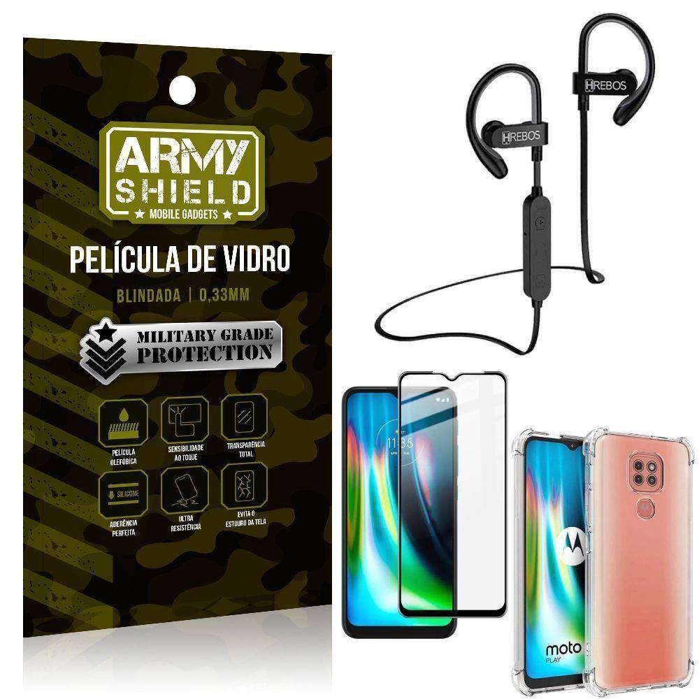Kit Fone Bluetooth Hrebos HS188 Moto G9 Play + Película 3D + Capa Anti  Impacto - Armyshield | Casas Bahia