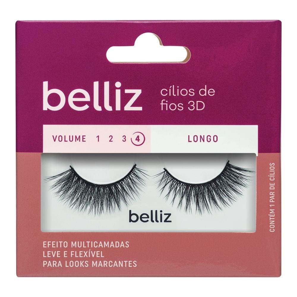 Belliz Cilios De Fios 3D Longo Volume 4 -209 Cod.2650