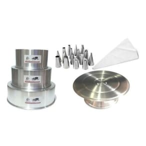 Kit Confeiteiro (3 Formas + Bailarina + 16 Bicos + Manga)