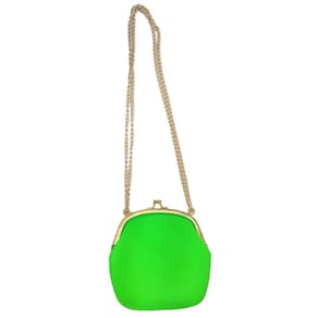 Bolsa Silicone Tiracolo Vintage Verde Com Corrente Dourada (BL-2662-6)