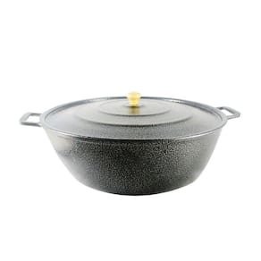 Tacho Restaurante Alça de Alumínio Fundido Craqueado Preto 45cm
