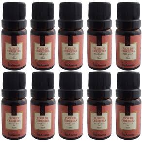 Kit 10 Essências Via Aroma Flor De Cerejeira De Aromatizador Aromaterapia 10Ml