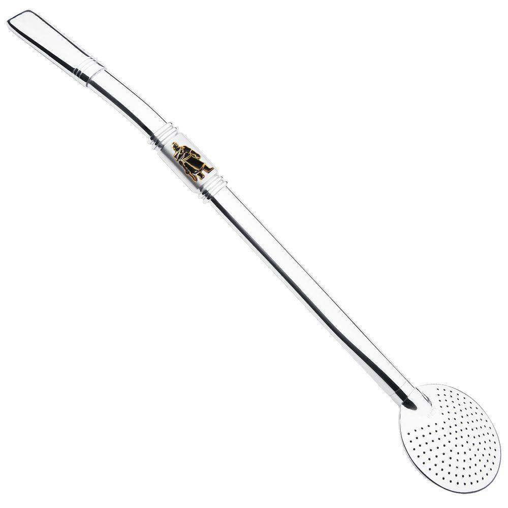 Bomba 25Cm Para Chimarrão Tereré Aço Inox Sem Rosca Pingente Laçador