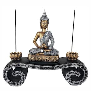 Aparador Altar Buda Hindu Tailandês Decoração com Castiçal
