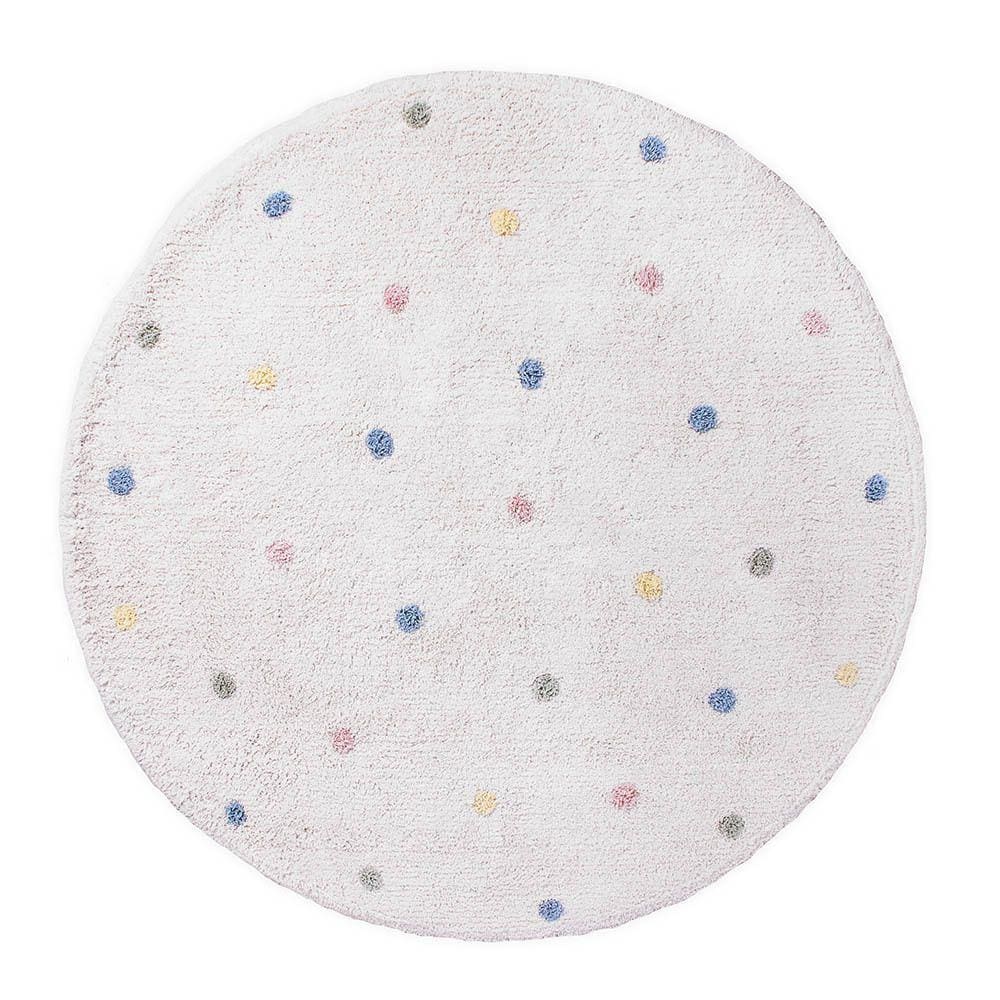 Tapete Infantil Confete Redondo Branco