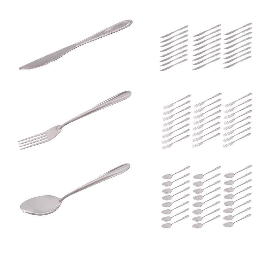 Jogo 72 Talheres Garfo Colher Faca Inox Polido Luxo