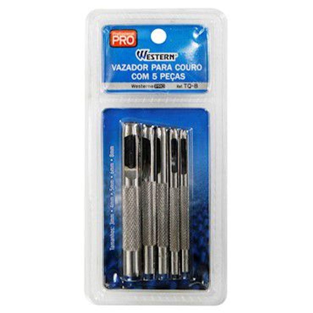Vazador para couro com 5 peças - WESTERN