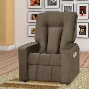 Poltrona Reclinável Pallas Suede Marrom E 405 – Matrix