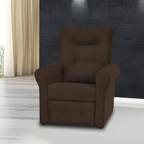 Poltrona Reclinável Clio Suede Marrom Escuro B 256 - Matrix