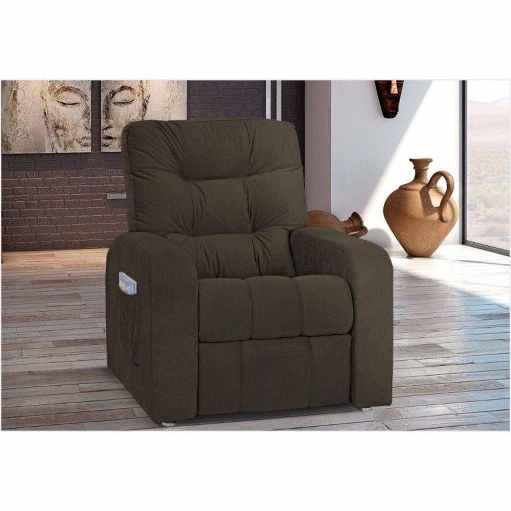 Poltrona Reclínavel Azera MX 7 Suede Marrom- Matrix B 256