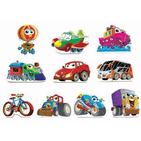 Quebra-Cabeça Infantil Vertical  Meios de Transportes