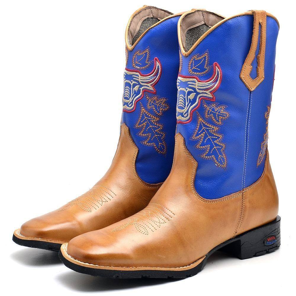 Bota Texana Masculina Couro Ajuste Elástico Macia Country | Casas Bahia