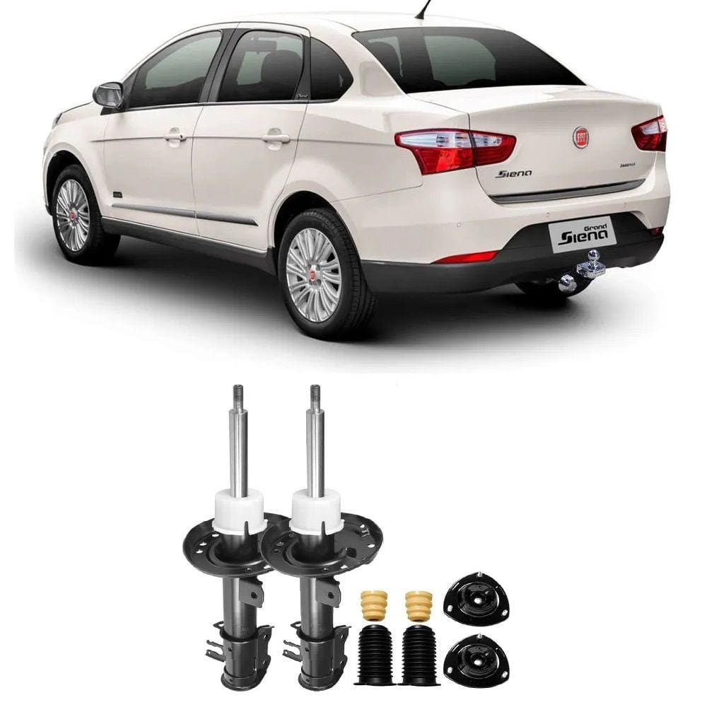 Amortecedor + Kit Batente Fiat Grand Siena Dianteiro 2011 Até 2019 O Par