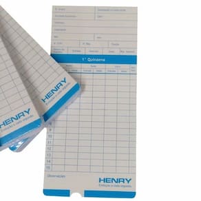 Cartão de ponto relógio cartográfico henry vega 300 unidades