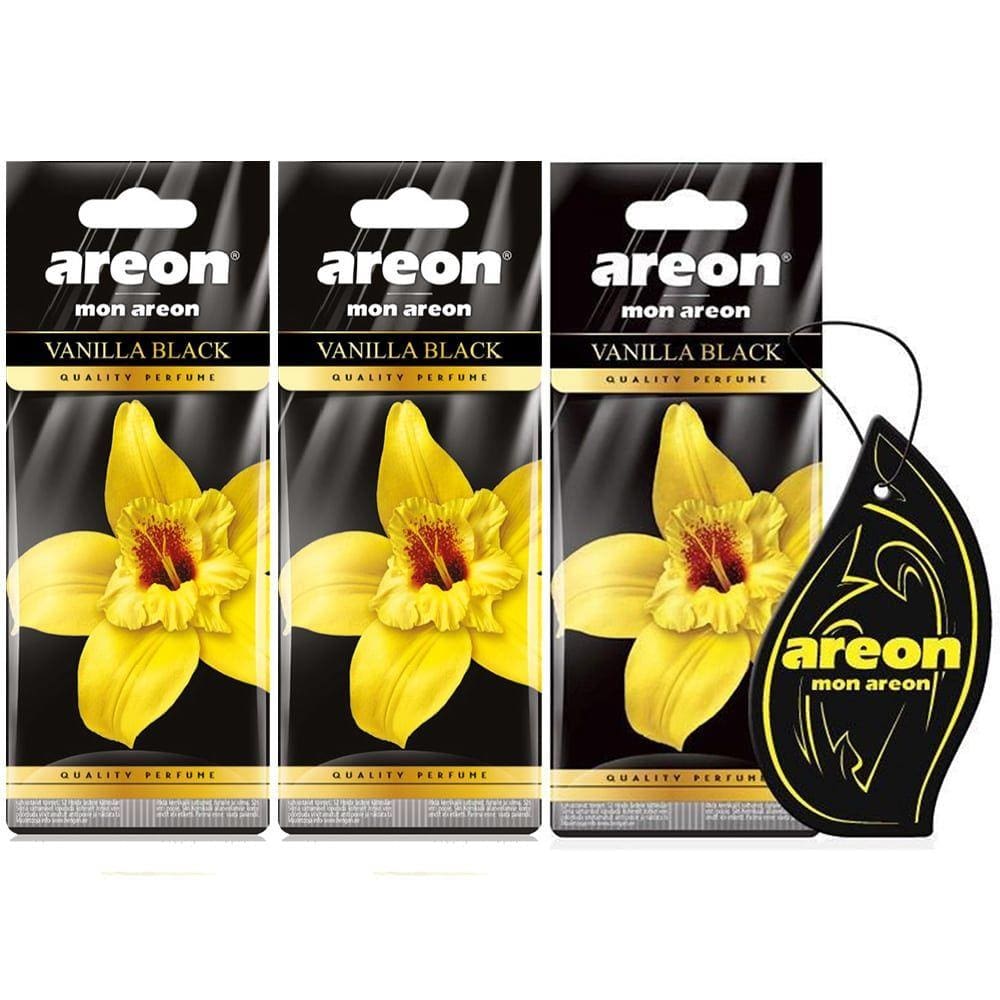 3 Perfumes Pra Carro Cheirinho Areon Vanilla Black