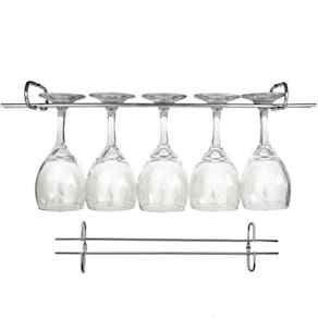 10 Suportes Taças Cromado Decoração Adega Bar Vinho 25cm