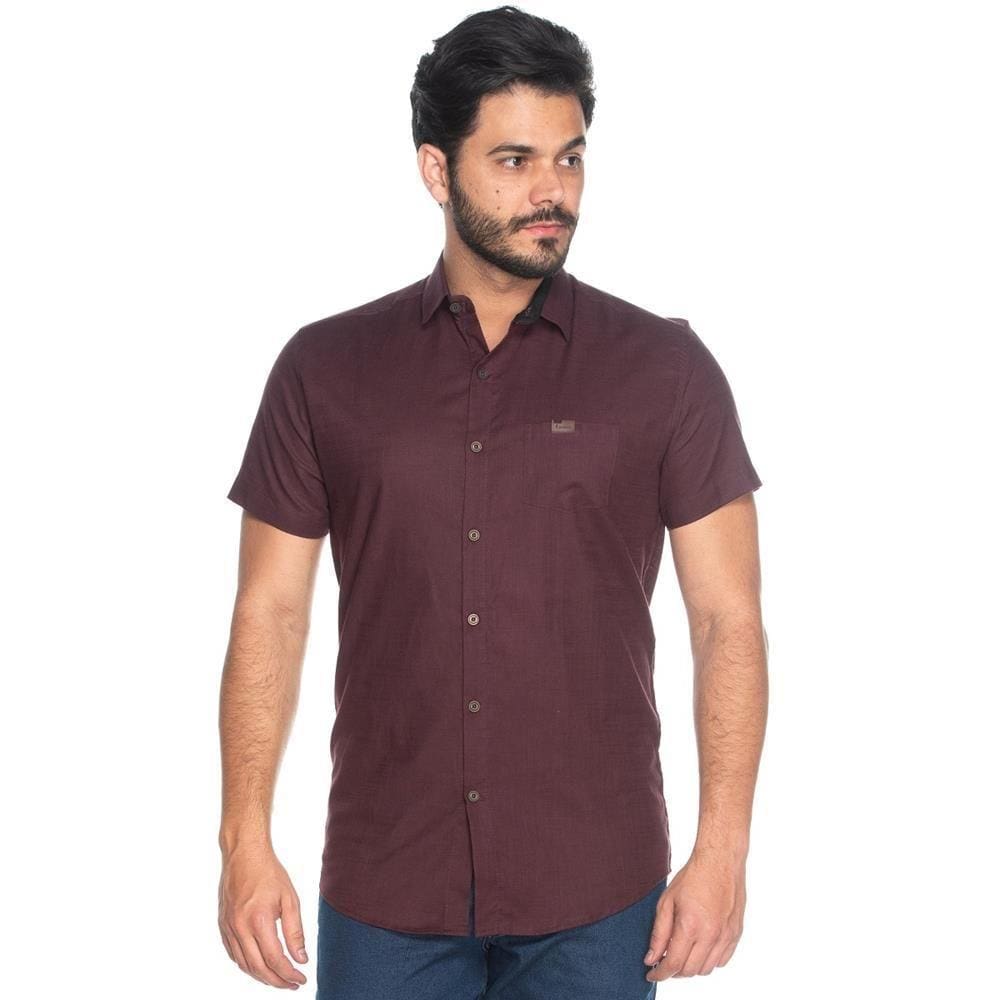 Camisa Social Masculina Teodoro Slim Fit Flamé Lisa Casual