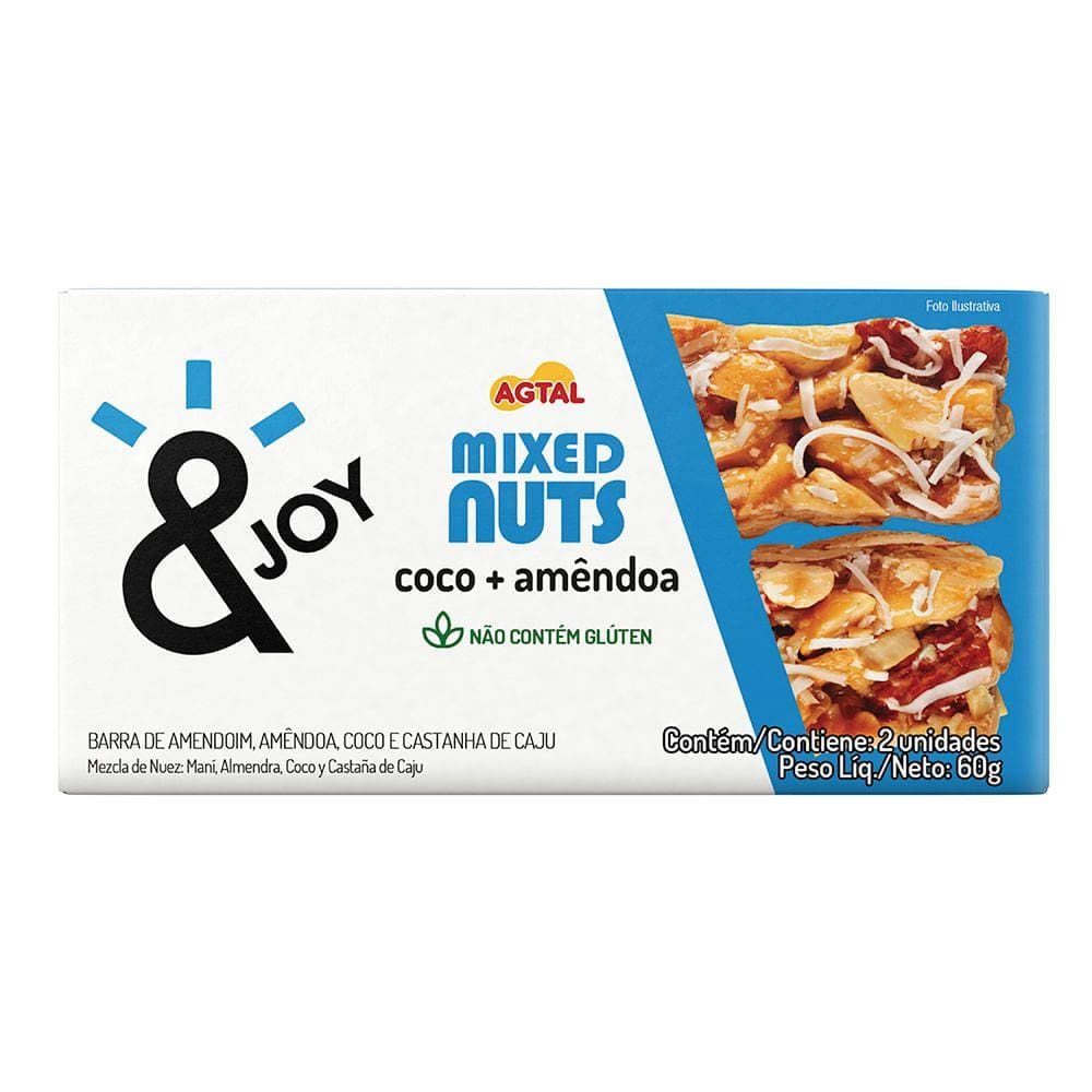 Barra de Cereais &Joy Mixed Nuts Coco e Amêndoa