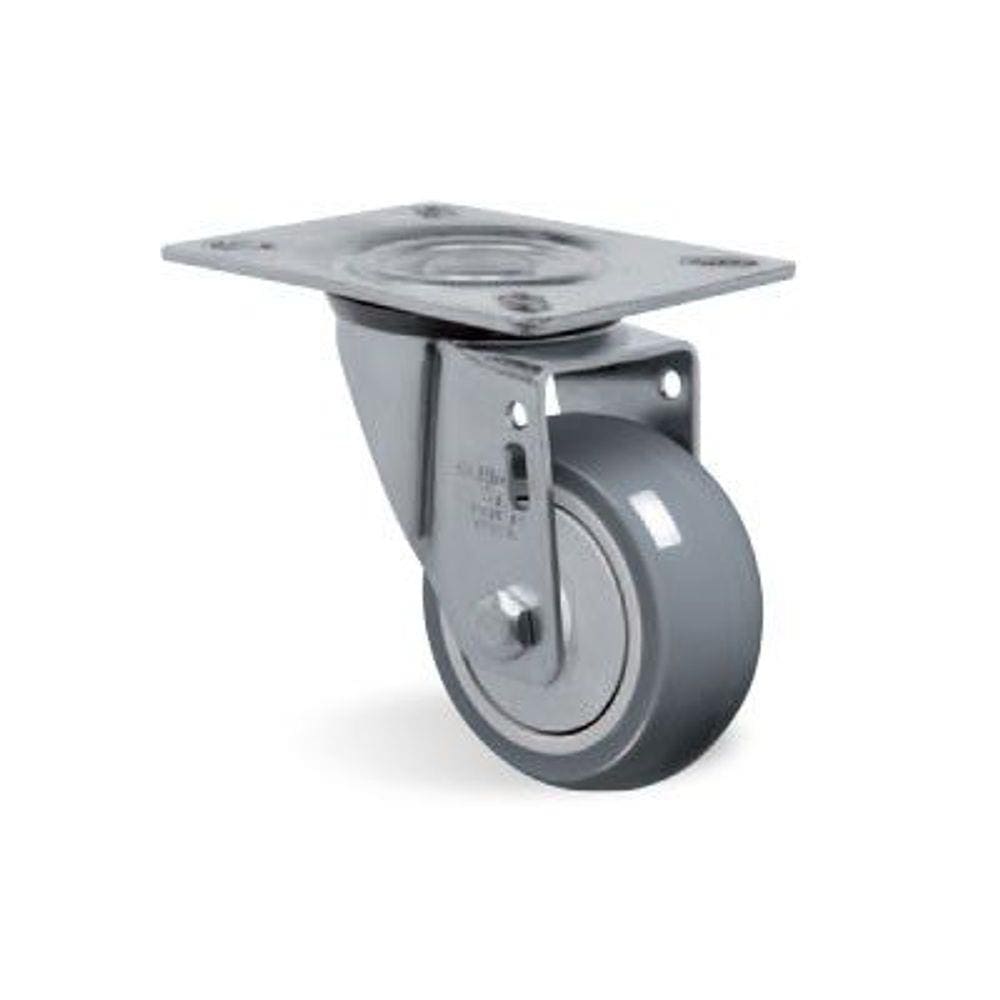 Rodizio Giratório 4" X 1.1/4" PVC Furo Passante GL412BP - SCHIOPPA