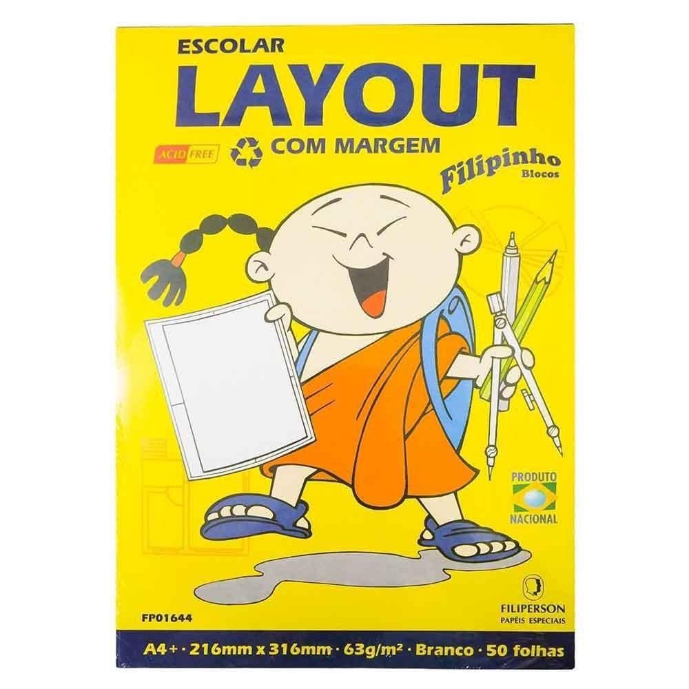 Bloco De Desenho Sulfite A4+ 216 X 316 Mm 63Gm Com Margem