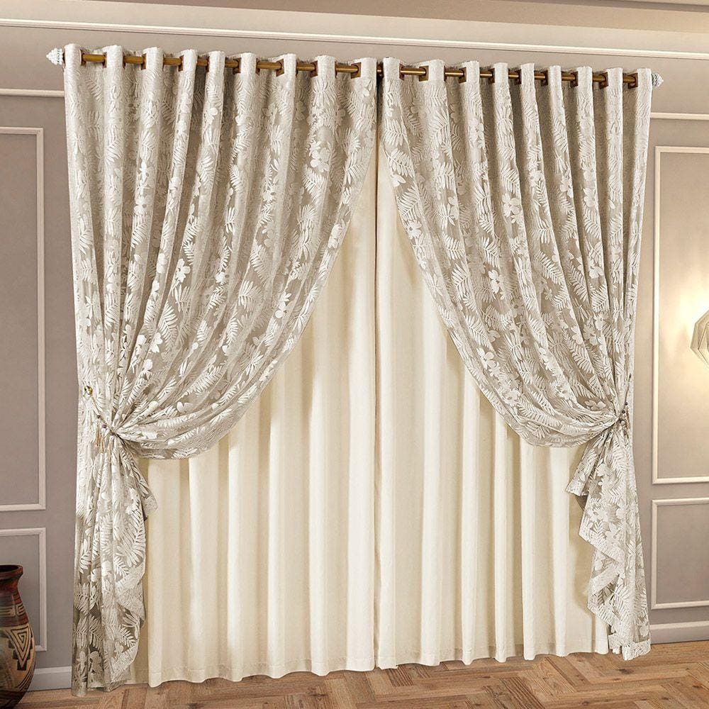 Cortina Royalle Palha 4,40m x 2,00m altura - Varão de até 3m