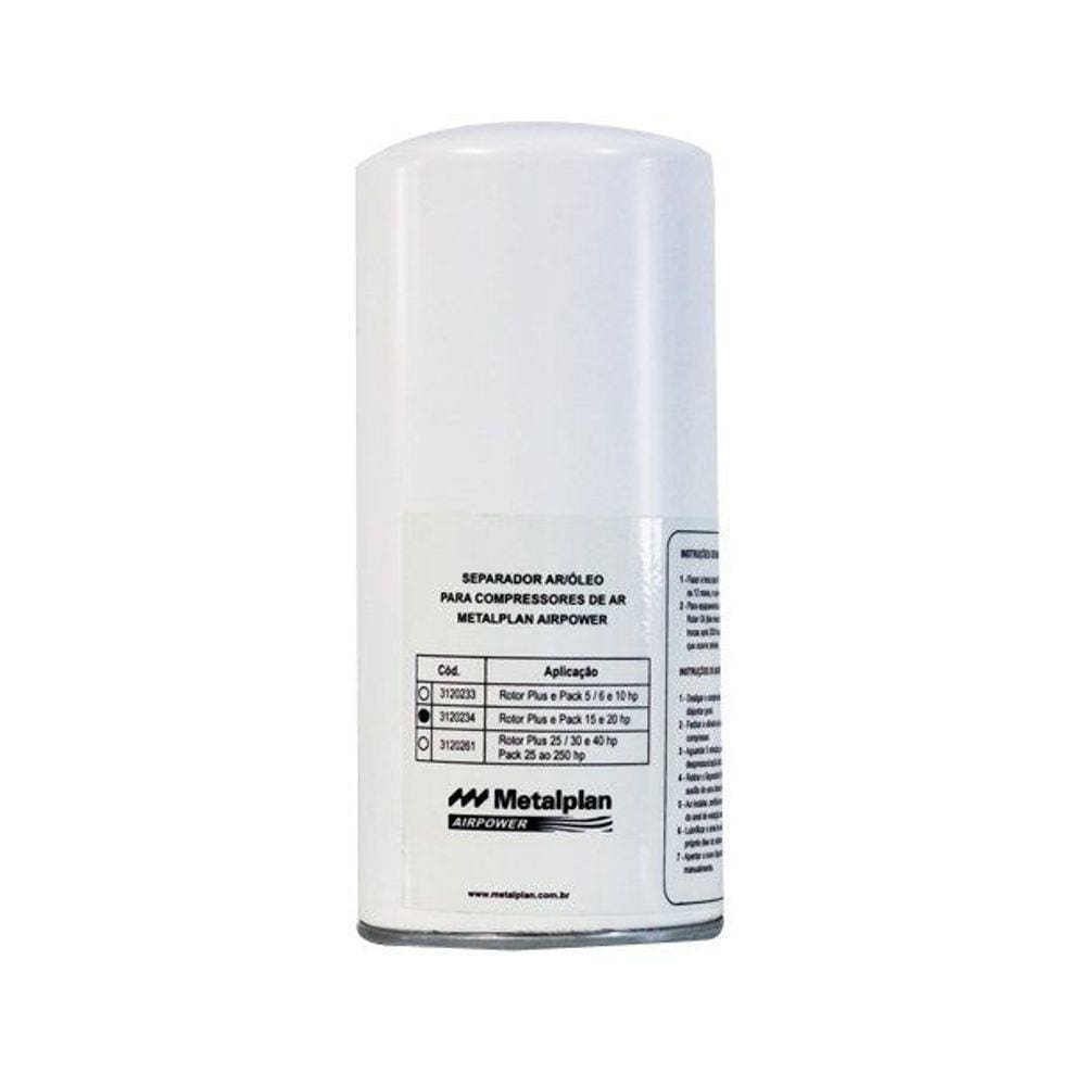 Separador de Ar e Óleo P/Compressores 3120234 - Metalplan