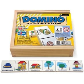 Brinquedo Educativo Dominó Tamanhos 28 Peças Jottplay