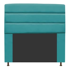 Cabeceira Estofada Turim 140cm Casal Suede Azul Turquesa