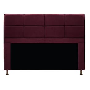 Cabeceira Munique 160cm Queen Size Suede Bordô Adj Decor