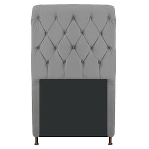 Cabeceira Estofada Cristal 90cm Solteiro Cinza Adj Decor