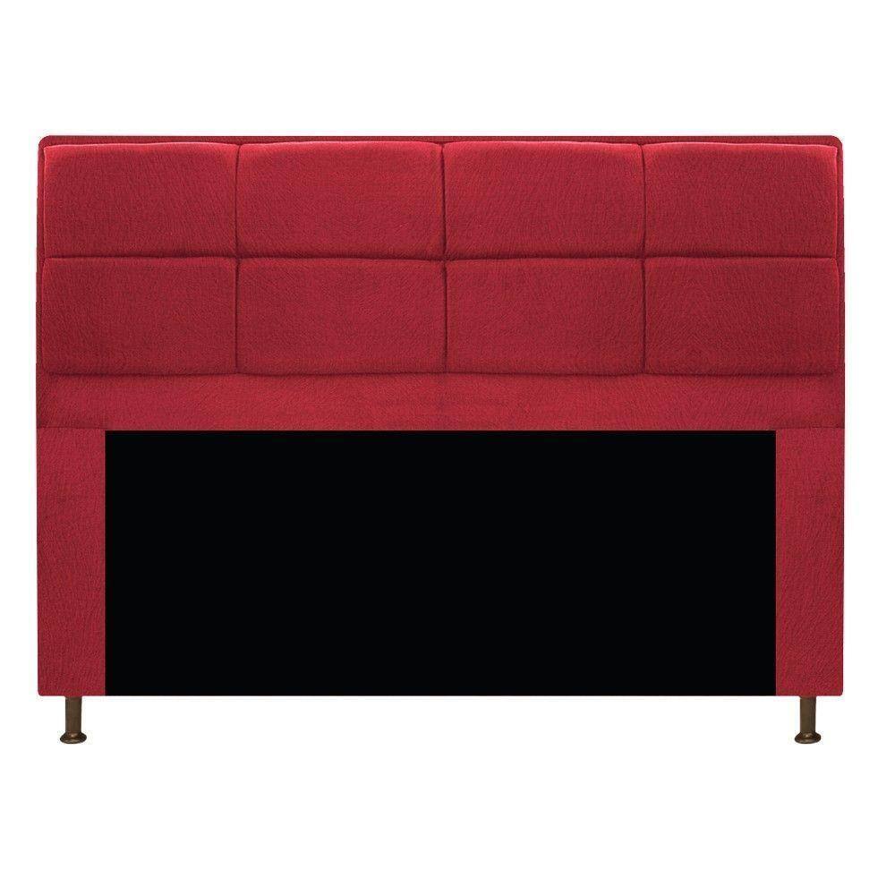 Cabeceira Munique 160cm Queen Size Suede Vermelho Adj Decor