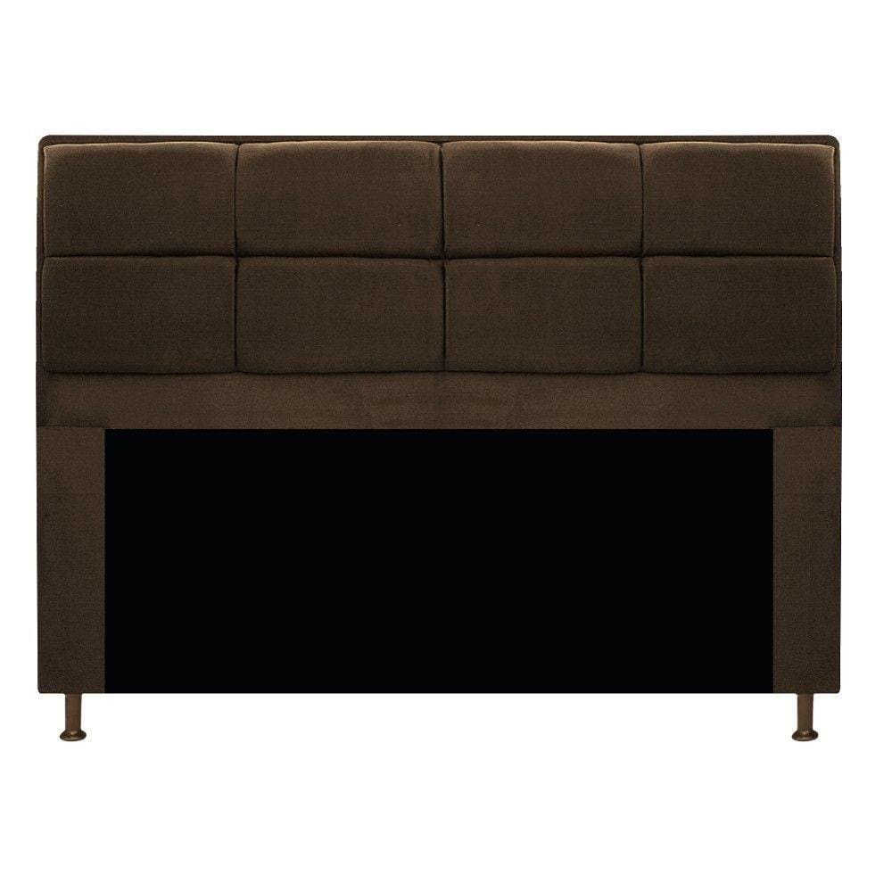Cabeceira Munique 160cm Queen Size Suede Marrom Adj Decor