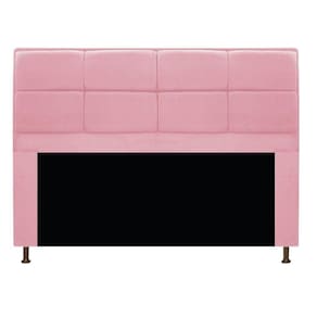 Cabeceira Munique 160cm Queen Size Suede Rosa Bebê Adj Decor