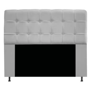 Cabeceira Estofada Mel 195cm King Size Suede Cinza