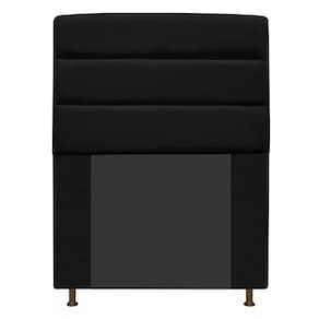 Cabeceira Estofada Turim 90cm Solteiro Suede Preto Adj Decor