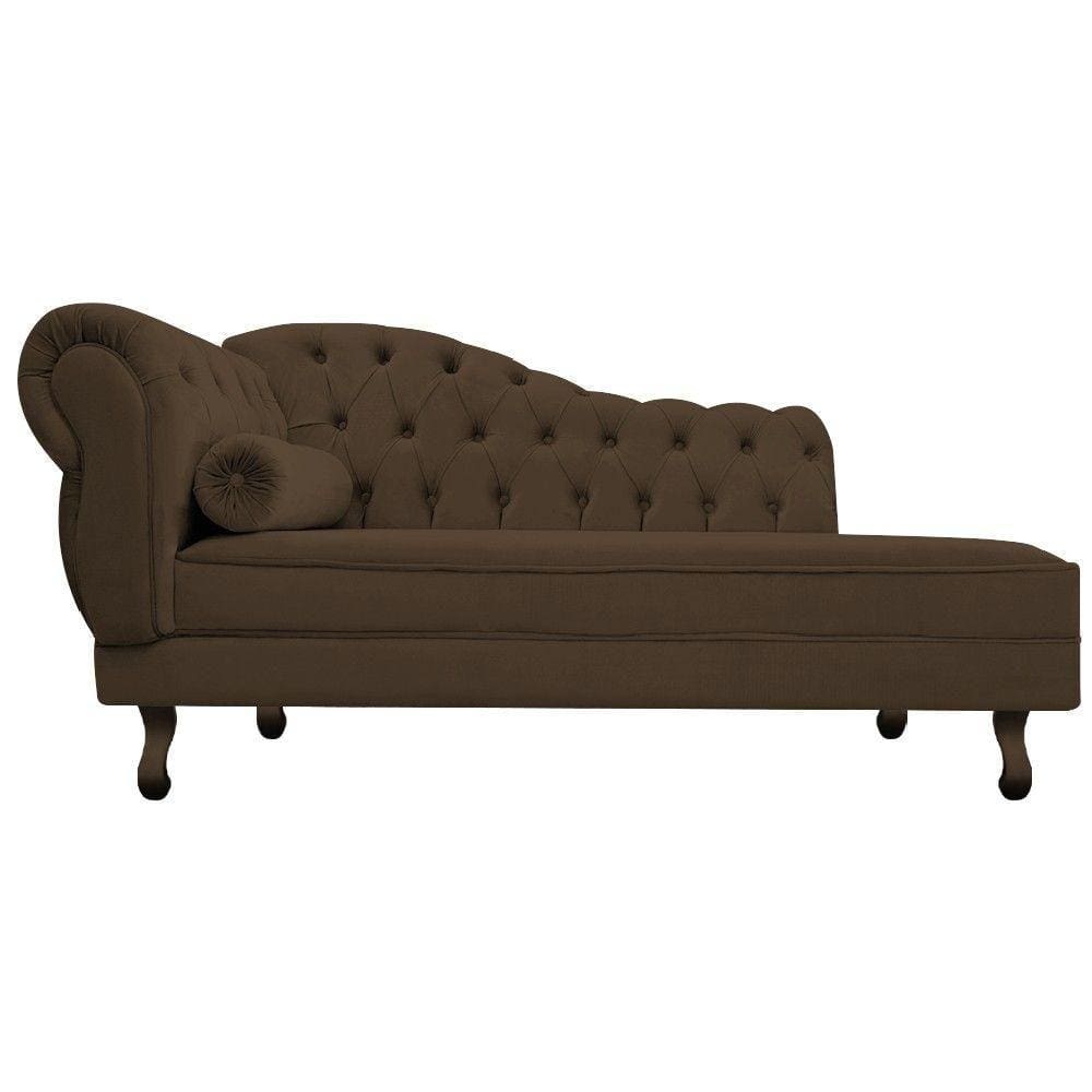 Recamier Diana 160cm Lado Direito Suede Marrom Adj Decor