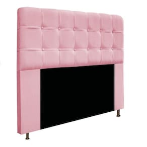 Cabeceira Estofada Mel 160cm Queen Size Suede Rosa Bebê