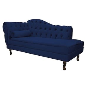 Recamier Diana 160cm Lado Direito Suede Azul Marinho