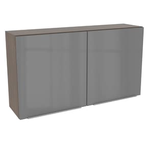 Armário Aéreo Madesa Lux 120 Cm 2 Portas Rustic/cinza