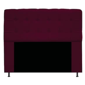 Cabeceira Estofada Mel 195cm King Size Suede Bordô