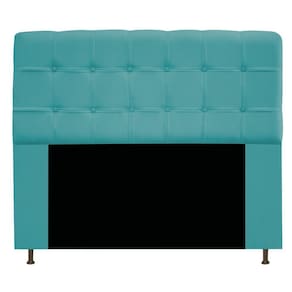 Cabeceira Estofada Mel 195cm King Size Suede Azul Turquesa