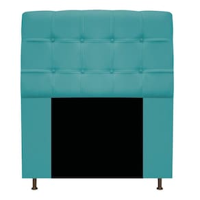 Cabeceira Estofada Mel 90cm Solteiro Suede Azul Turquesa