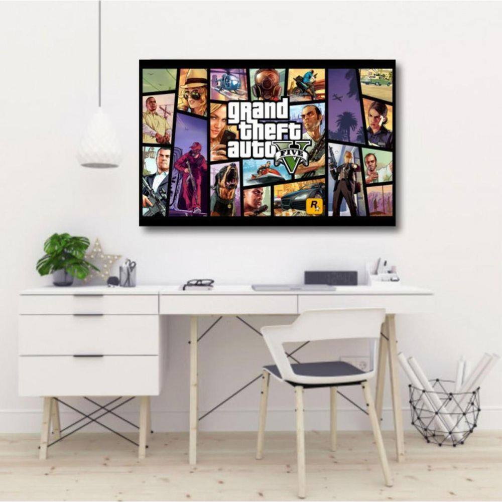 Quadro decorativo GTA V - Jogos - Tela em Tecido