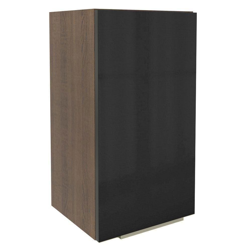 Armário Aéreo Madesa Lux 35 cm 1 Porta Rustic e Preto